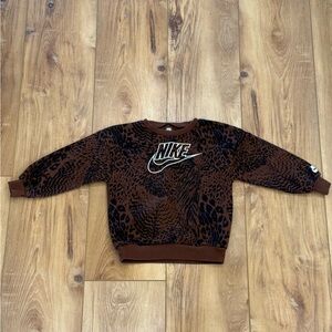 Nike Brown and Black Animal Print Sweatshirt